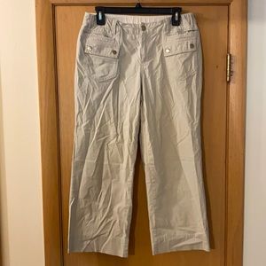 Athleta Vtg Hiking Capri Cropped Pants Khaki 8